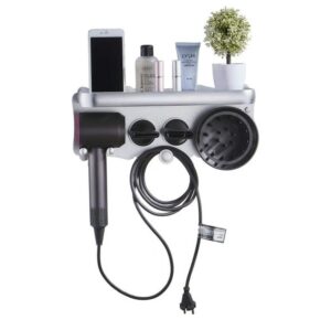 Leekayer soporte de pared para secador de pelo y accesorios